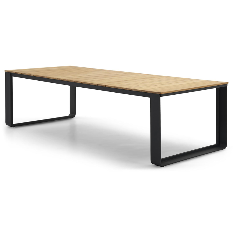 Atessa tuintafel in zwart aluminium en teak - L 280 x B 110 x H 75 cm