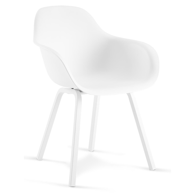 Virano tuinstoel in wit aluminium en wit kunststof