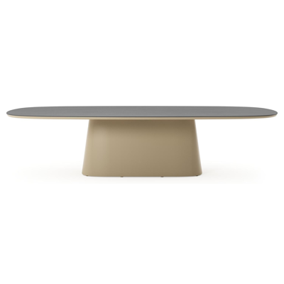 Amico tuintafel bombo xl in beige aluminium en volkeramiek Basalt Black - L 320 x B 148 x H 73.5 cm