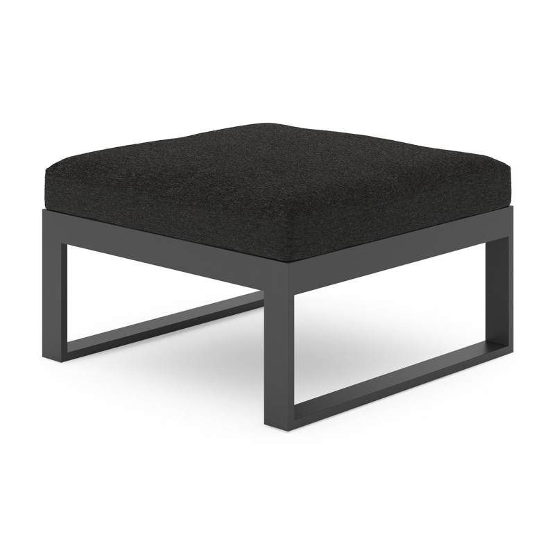 Caldela poef in zwart aluminium met zwart weather+ softtouch kussen