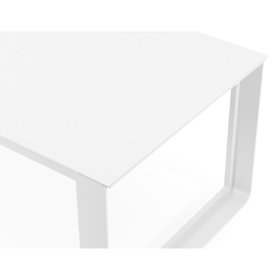 Atessa tuintafel in wit aluminium en volkeramiek arctic white - L 240 x B 100 x H 75 cm