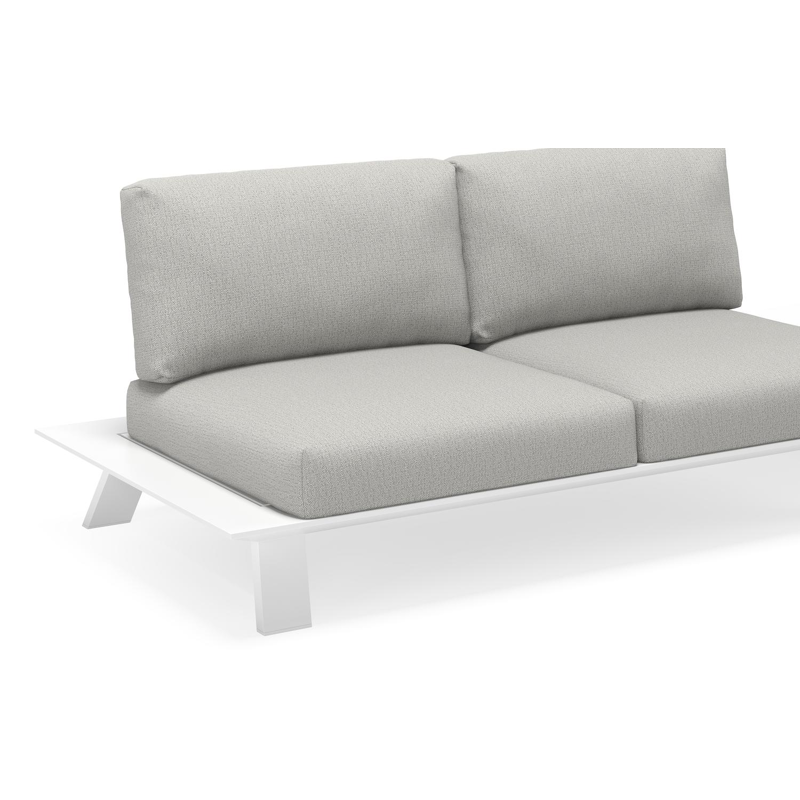 Cesano loungebank 2-zit in wit aluminium met savane nimbus all weather sunbrella® luxe kussen