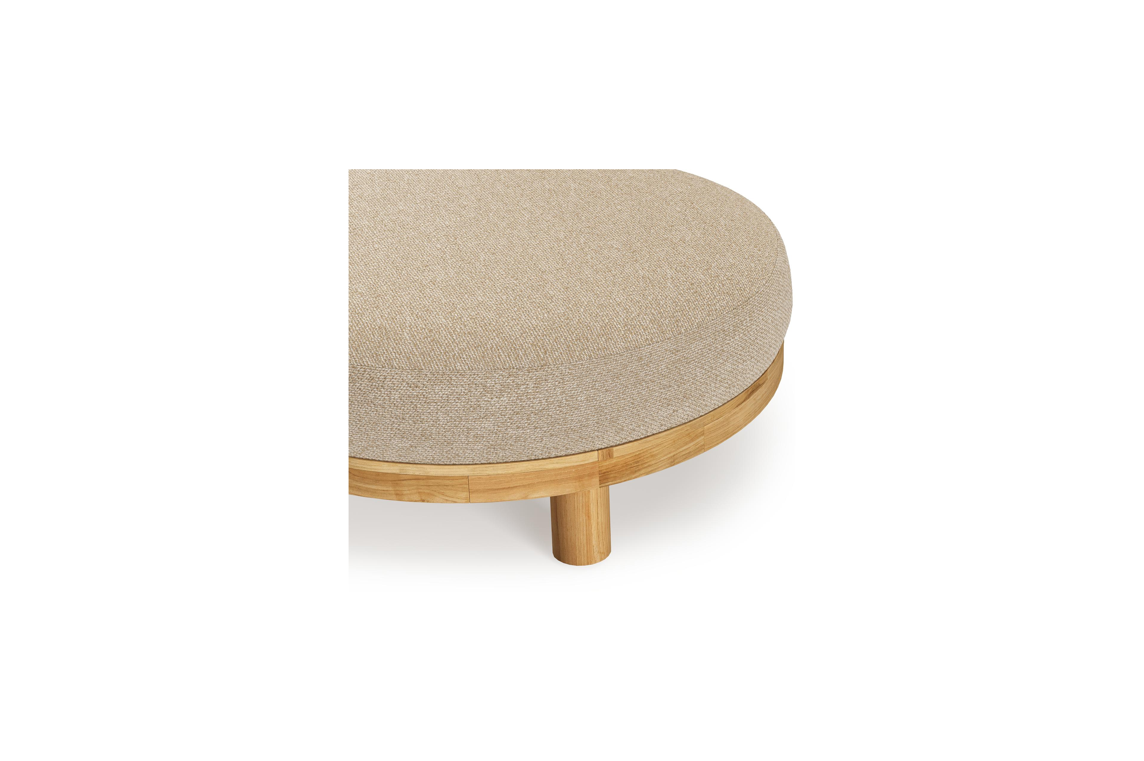 Donato poef in teak teakmet madagascar oak all weather cosytica kussen