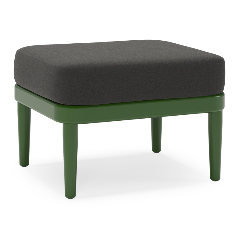Orso poef in groen aluminium met Natte Sooty all weather sunbrella® luxe kussen