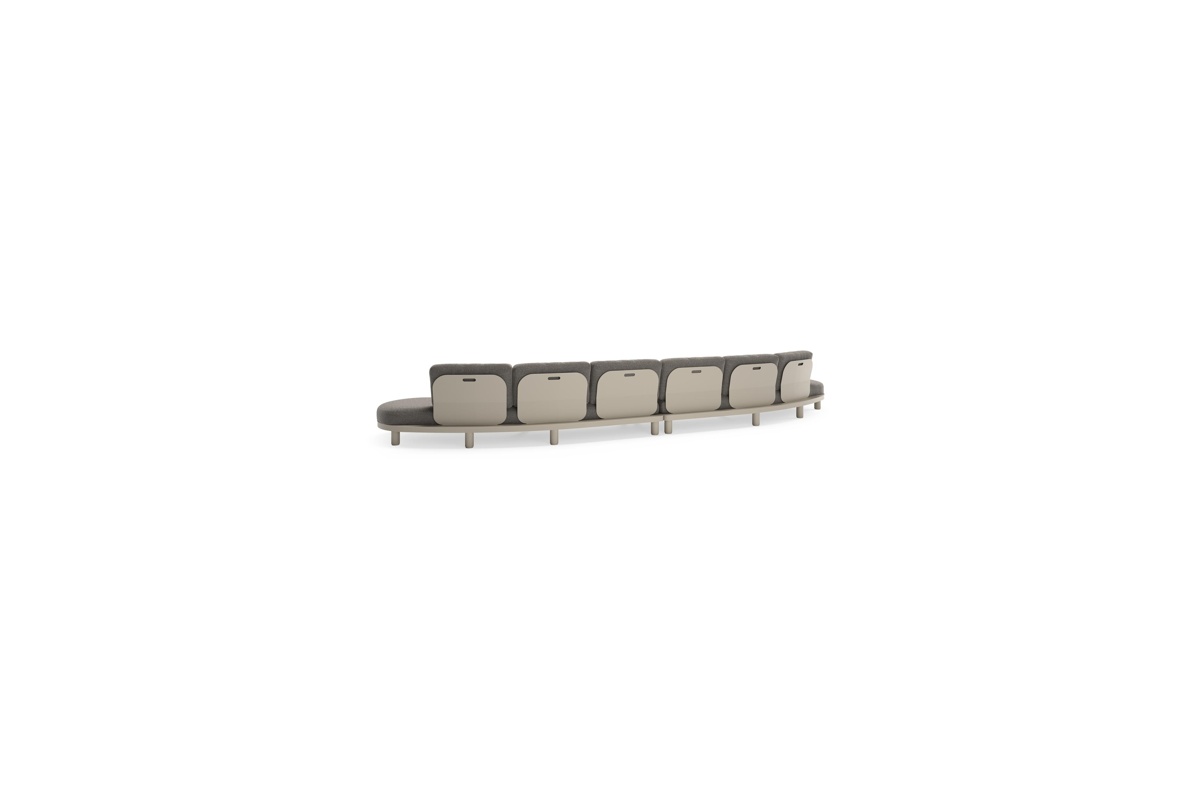 Donato loungebank in beige aluminium met all weather sunbrella® luxe Chartres Drizzle kussen
