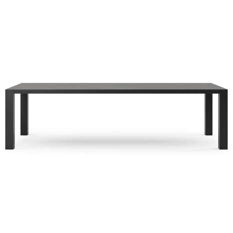 Nano tuintafel in zwart aluminium en volkeramiek calatorao - L 280 x B 110 x H 75 cm