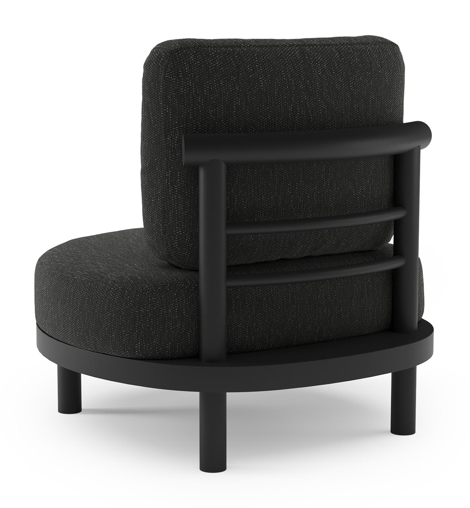 Lindo loungestoel in zwart aluminium met sky black weather+ softtouch kussen