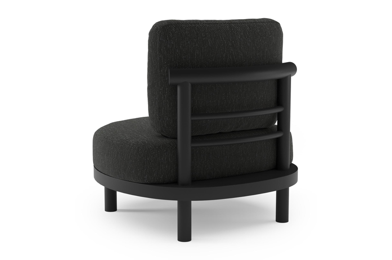 Lindo loungestoel in zwart aluminium met sky black weather+ softtouch kussen