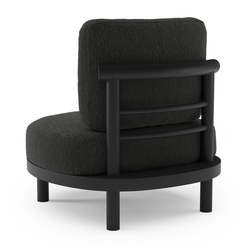 Fauteuil de jardin Lindo en aluminium noir et coussins en weather+ softtouch sky black