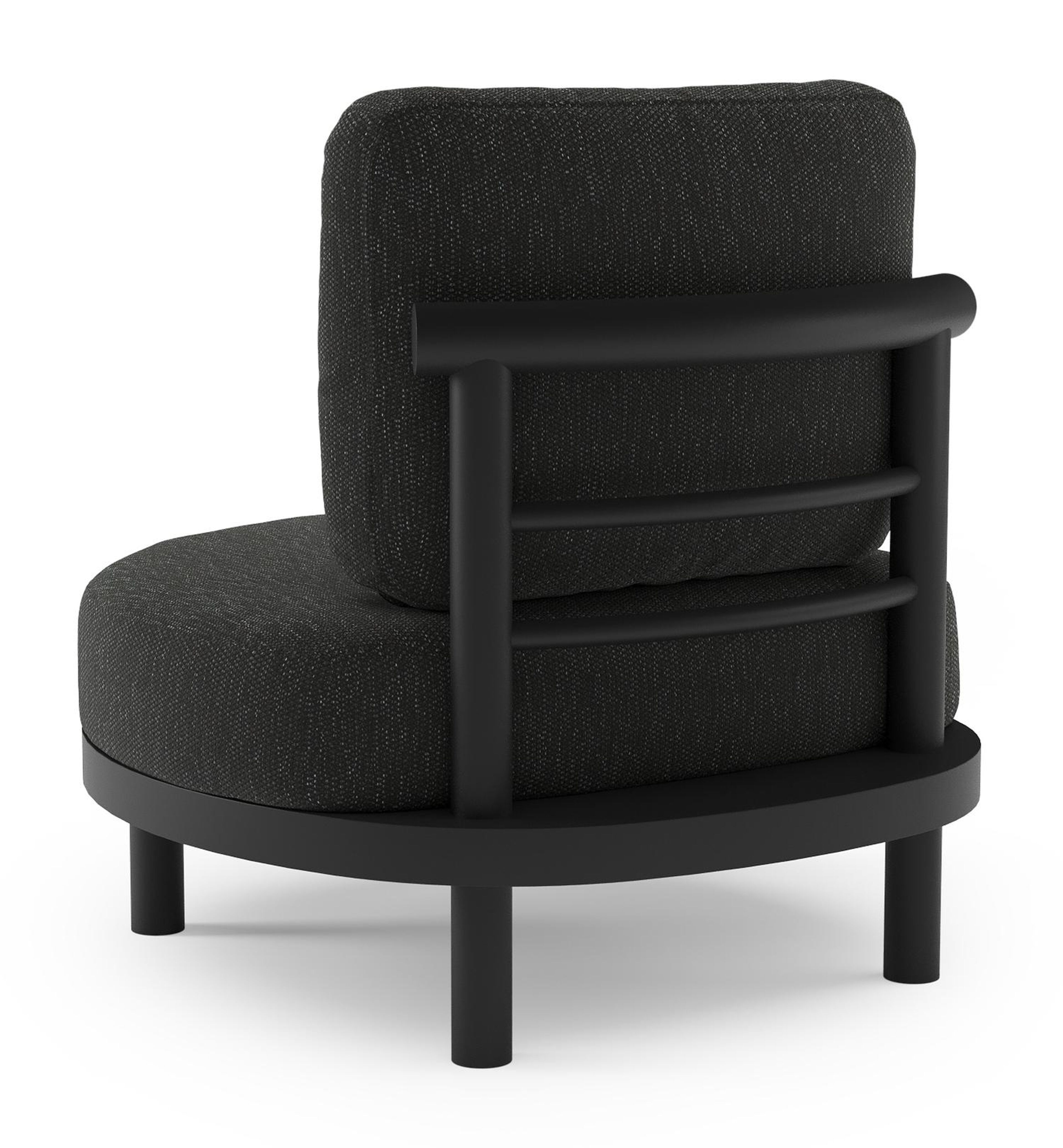 Lindo loungestoel in zwart aluminium met sky black weather+ softtouch kussen