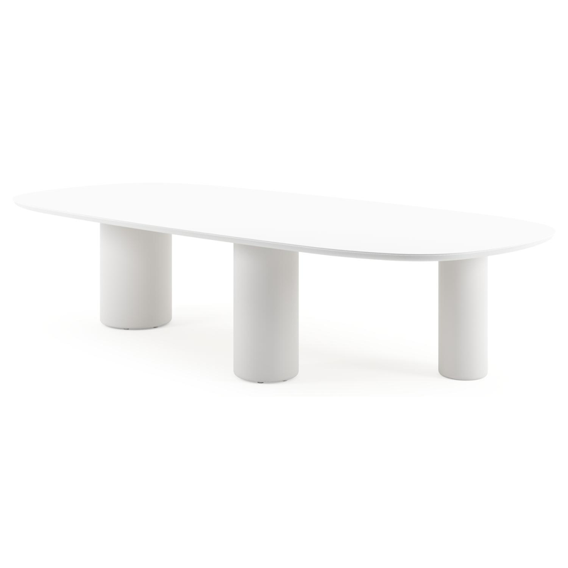 Amico tuintafel bombo xl in wit aluminium en volkeramiek Arctic White - L 320 x B 148 x H 73.5 cm