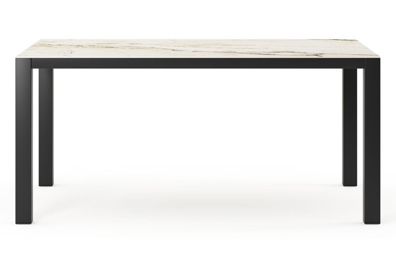 Como tuintafel rechthoekig in zwart aluminium en volkeramiek colorado dunes - L 160 x B 100 x H 75 cm