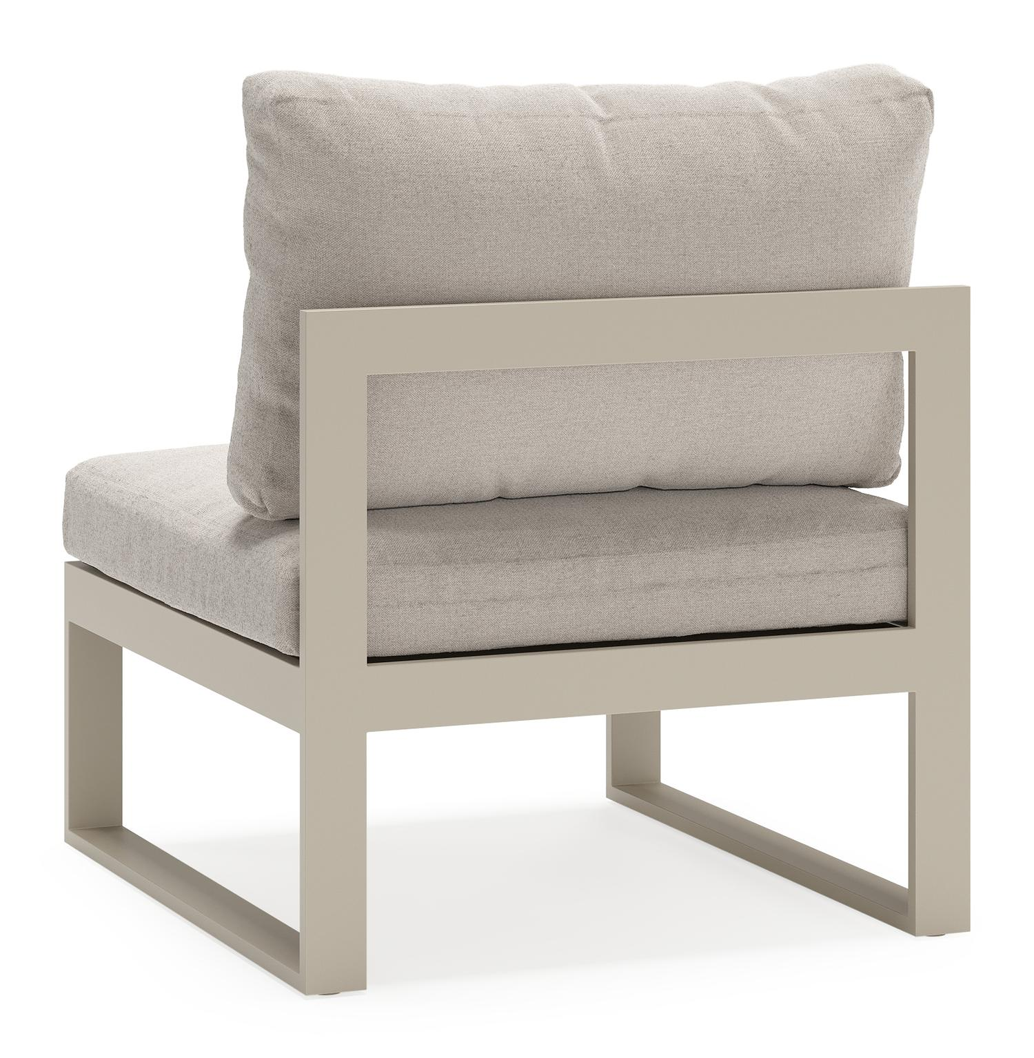 Fauteuil de jardin Caldela en aluminium beige avec coussins en weather+ softtouch beige