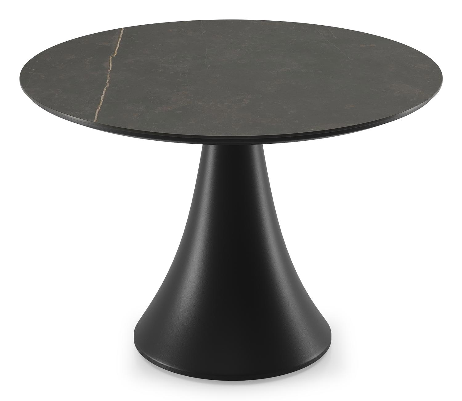 Fano low dining loungetafel in zwart aluminium en volkeramiek calatorao - Dia. 85 x H 55 cm