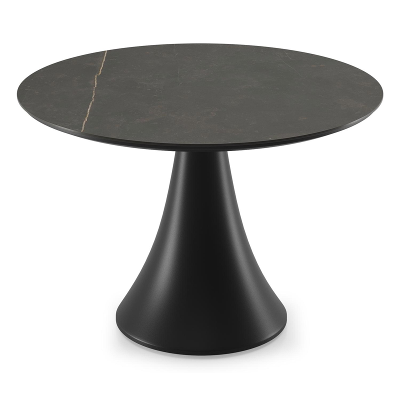 Fano low dining loungetafel in zwart aluminium en volkeramiek calatorao - Dia. 85 x H 55 cm