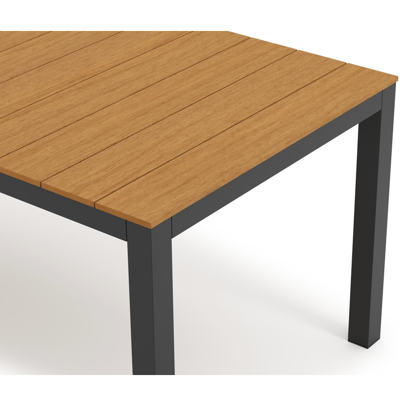 Table de jardin Toma en aluminium noir et polywood - Lg 200 x Larg. 90 x H 72 cm