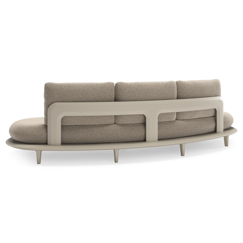 Bomero loungeset in beige aluminium met chartres pewter all weather sunbrella® luxe kussen