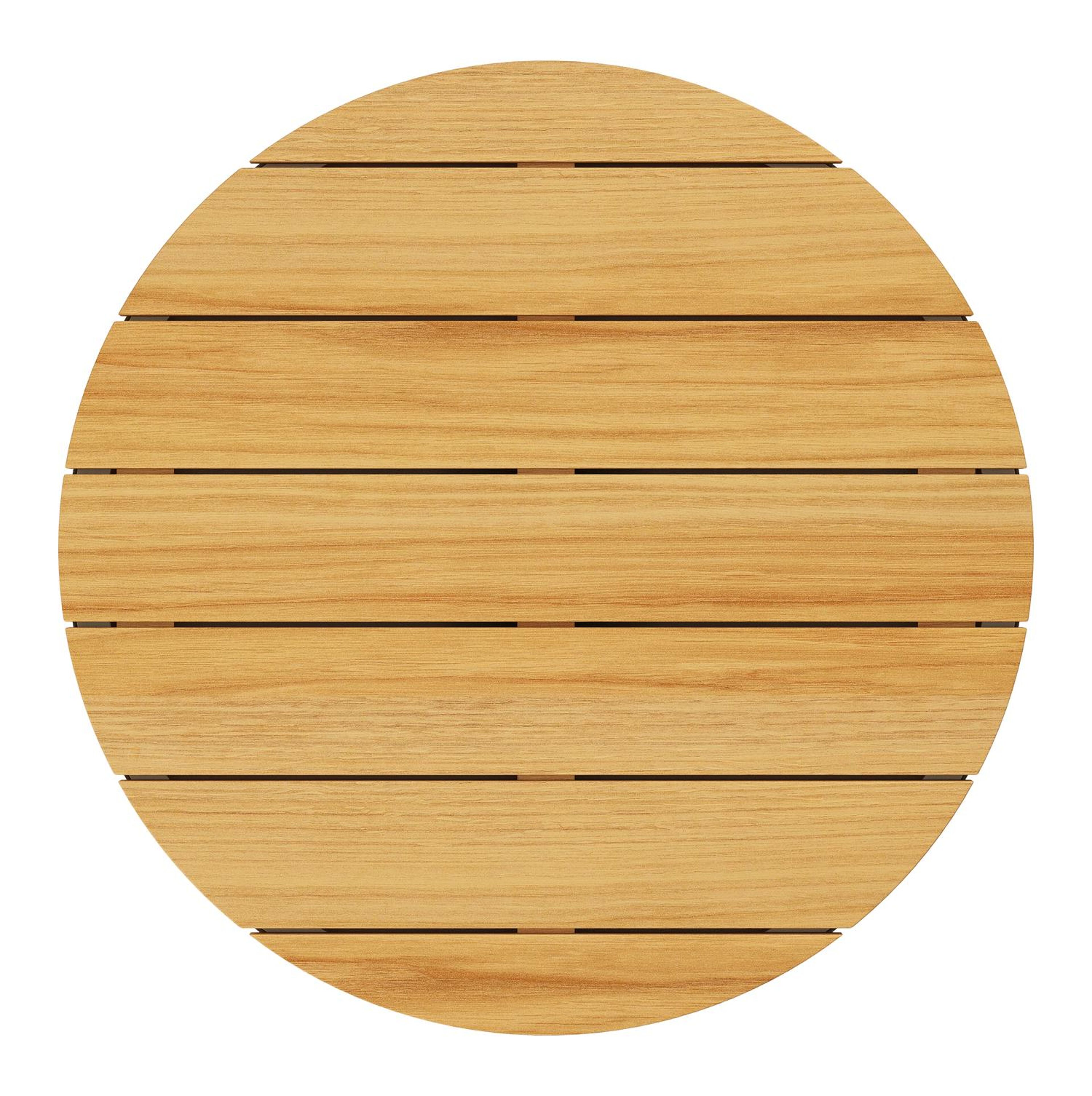 Table de basse Bomero ronde en aluminium beige et teck - Diam. 84 x Haut. 32 cm