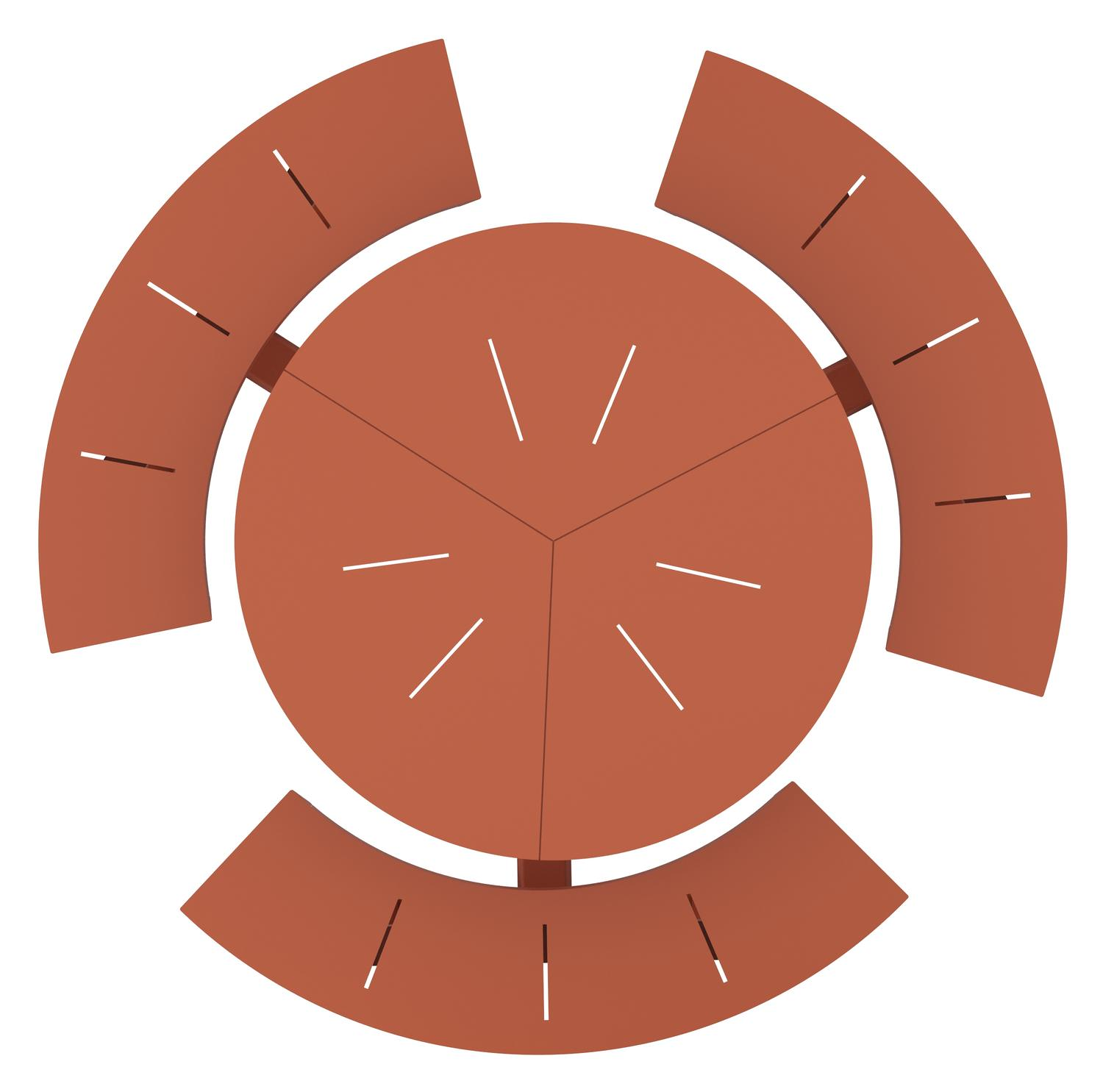 Rondino picknicktafel in roestbruin aluminium - Dia. 207 x H 71.5 cm