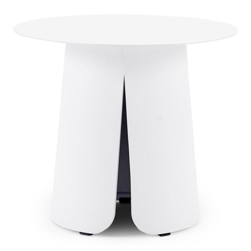 Avila bijzettafel in wit aluminium - Dia. 45 x H 39 cm