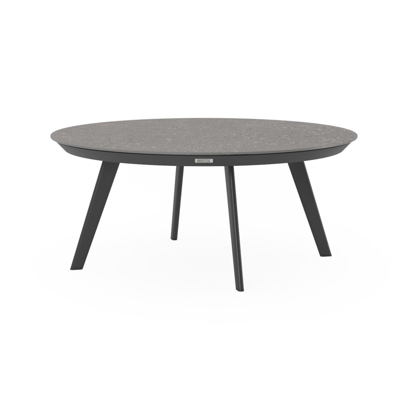 Rondo loungetafel in zwart aluminium en wulong volkeramiek - Dia. 85 x H 35 cm