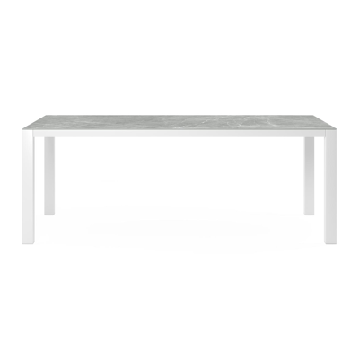 Como tuintafel in wit aluminium en volkeramiek zaha stone - L 200 x B 100 x H 76 cm