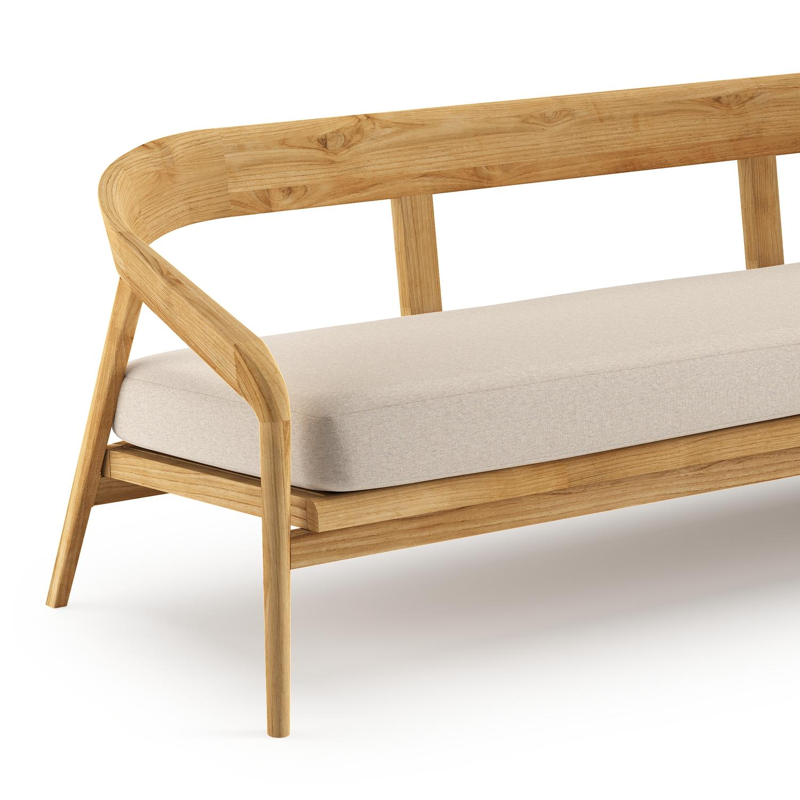 Lacrima loungeset in teak met heritage ash all weather Sunbrella® luxe kussen