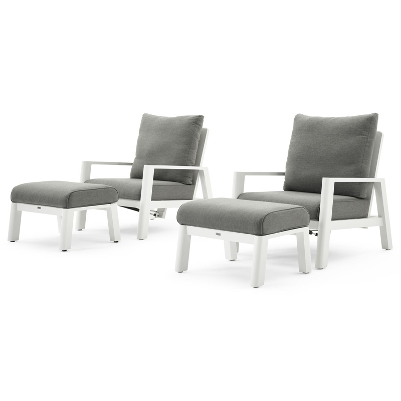 Cirello lounge 1-zit in wit aluminium