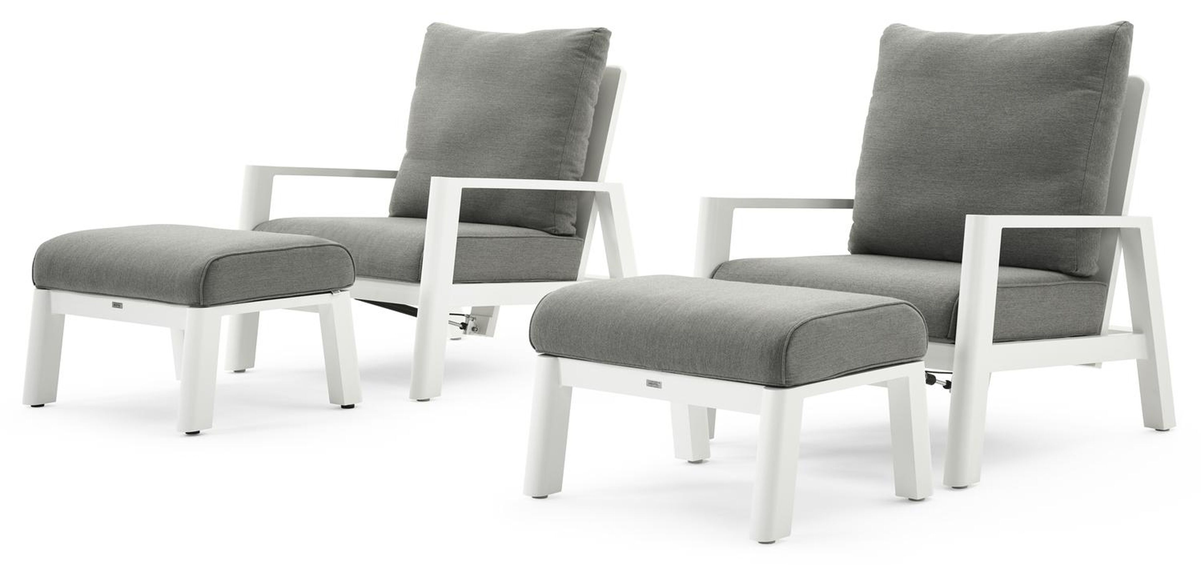 Cirello lounge 1-zit in wit aluminium