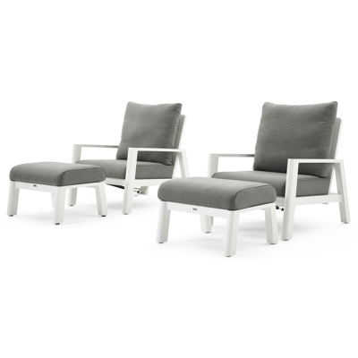 Cirello lounge 1-zit in wit aluminium