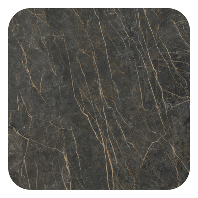 Amico tuintafel afgerond vierkant in wit aluminium en volkeramiek Black Obsession - L 148 x B 148 x H 73.5 cm