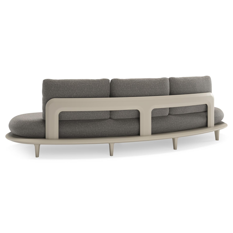 Bomero loungebank in beige aluminium met chartres drizzle all weather sunbrella® luxe kussen