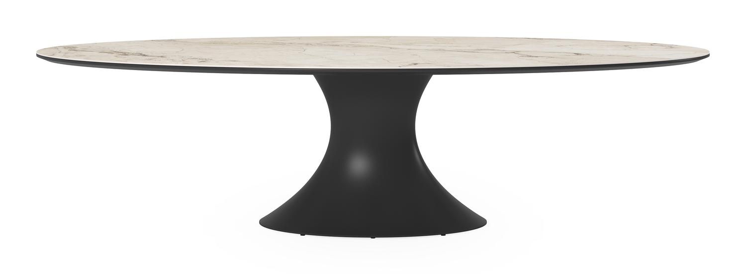 Fano tuintafel ovaal in zwart aluminium en volkeramiek colorado dunes - L 288 x B 148 x H 75 cm