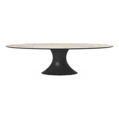 Fano tuintafel ovaal in zwart aluminium en volkeramiek colorado dunes - L 288 x B 148 x H 75 cm