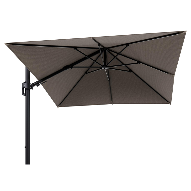 Rufina zweefparasol tiltfunctie in zwart aluminium en parasoldoek in All Weather Solica Firenze Earth  - L1 300 x L2 300 cm (zonder voet) (zonder voet)