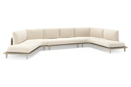 Boogvormige chaise longue rechts + 2-zit + chaise longue