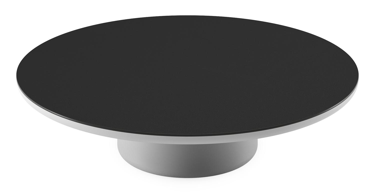 Amico loungetafel rond in wit aluminium en volkeramiek Nero Black - Dia. 110 x H 28 cm