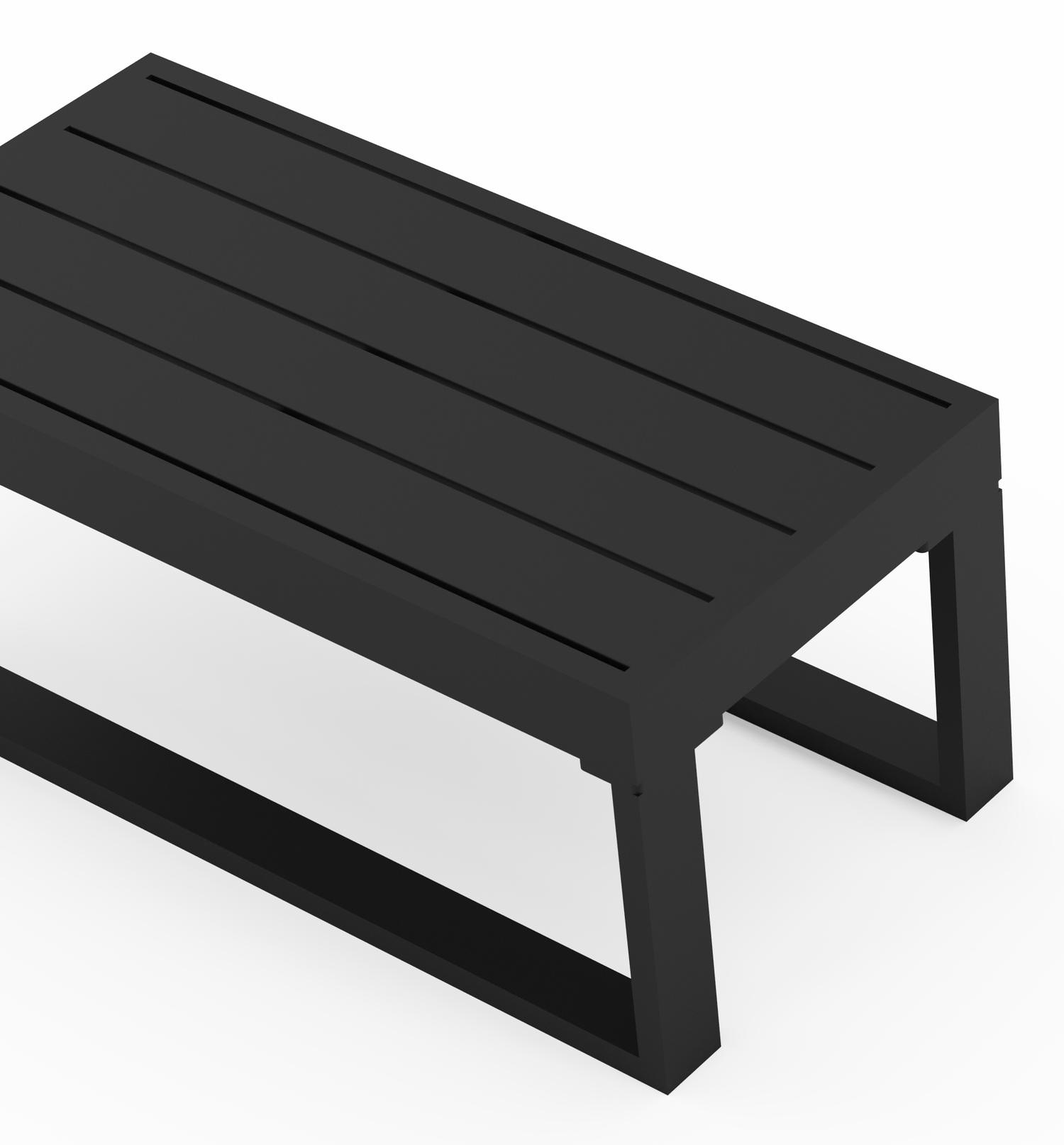 Table d’appoint Caldela en aluminium noir - L 70 x L 34 x H 30 cm