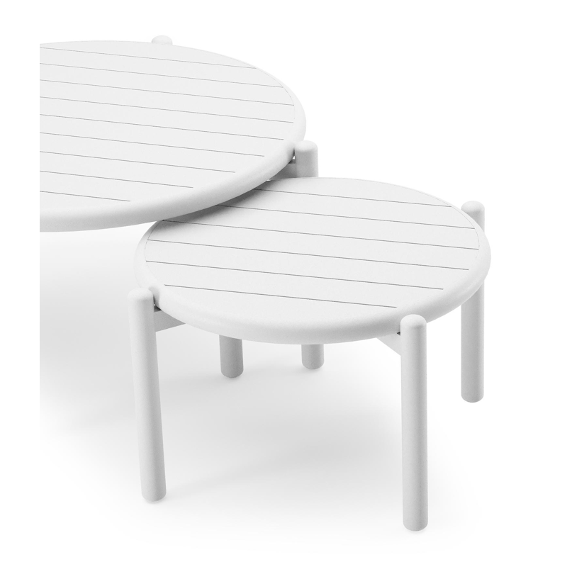 Pulo loungetafels in wit aluminium - Dia. 70 - 50 x H. 37.5 - 32.5 cm