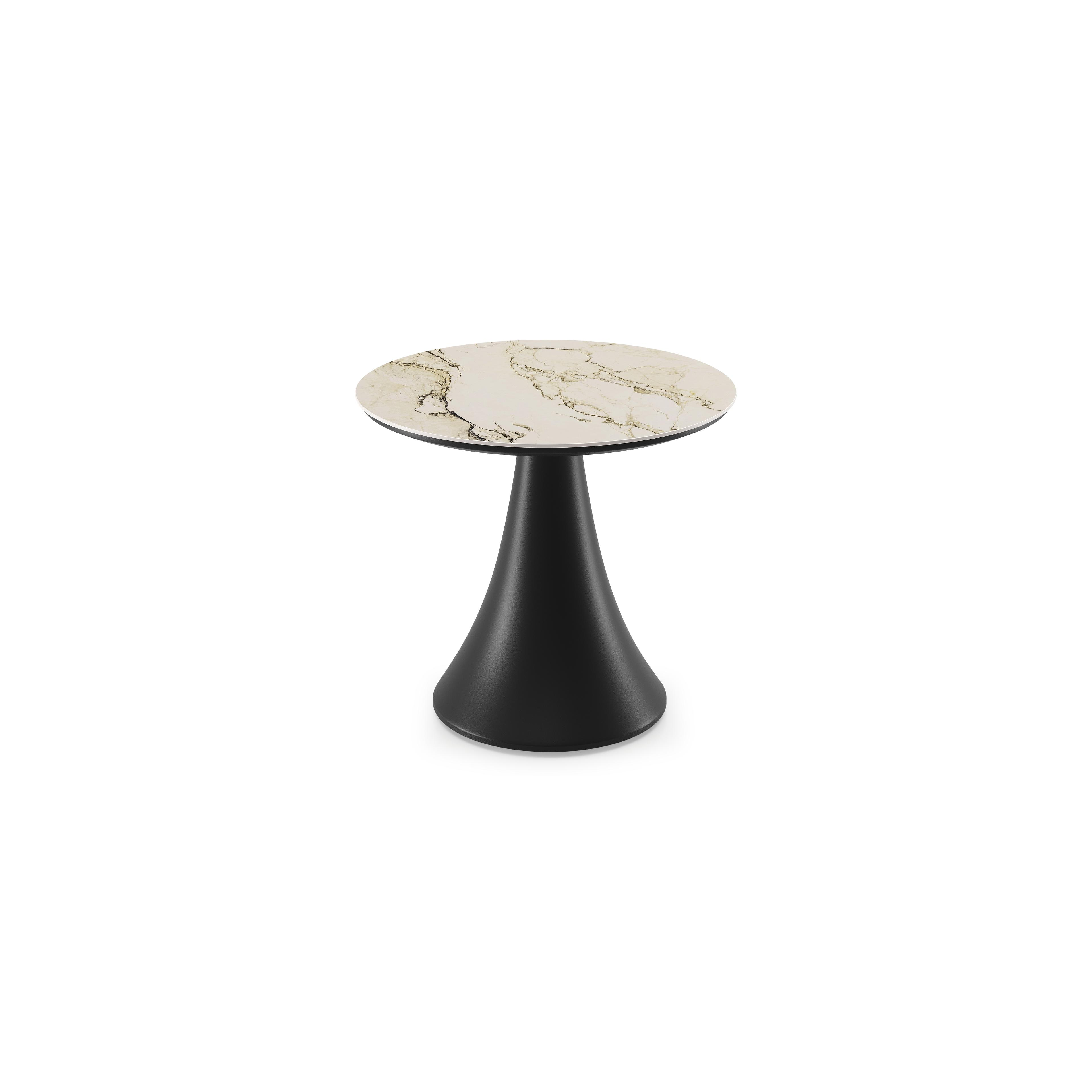Table basse Fano en noir aluminium et céramique pleine colorado dunes - Diam. 65 x Haut. 55 cm