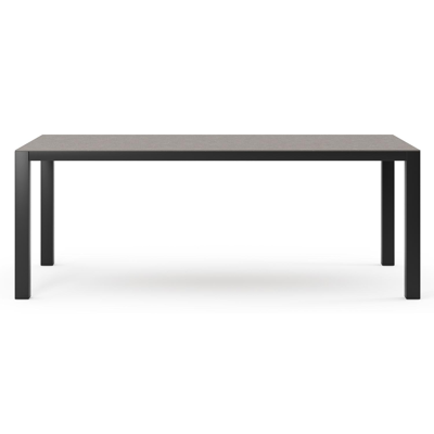 Como tuintafel rechthoekig in zwart aluminium en volkeramiek wulong - L 200 x B 100 x H 75 cm