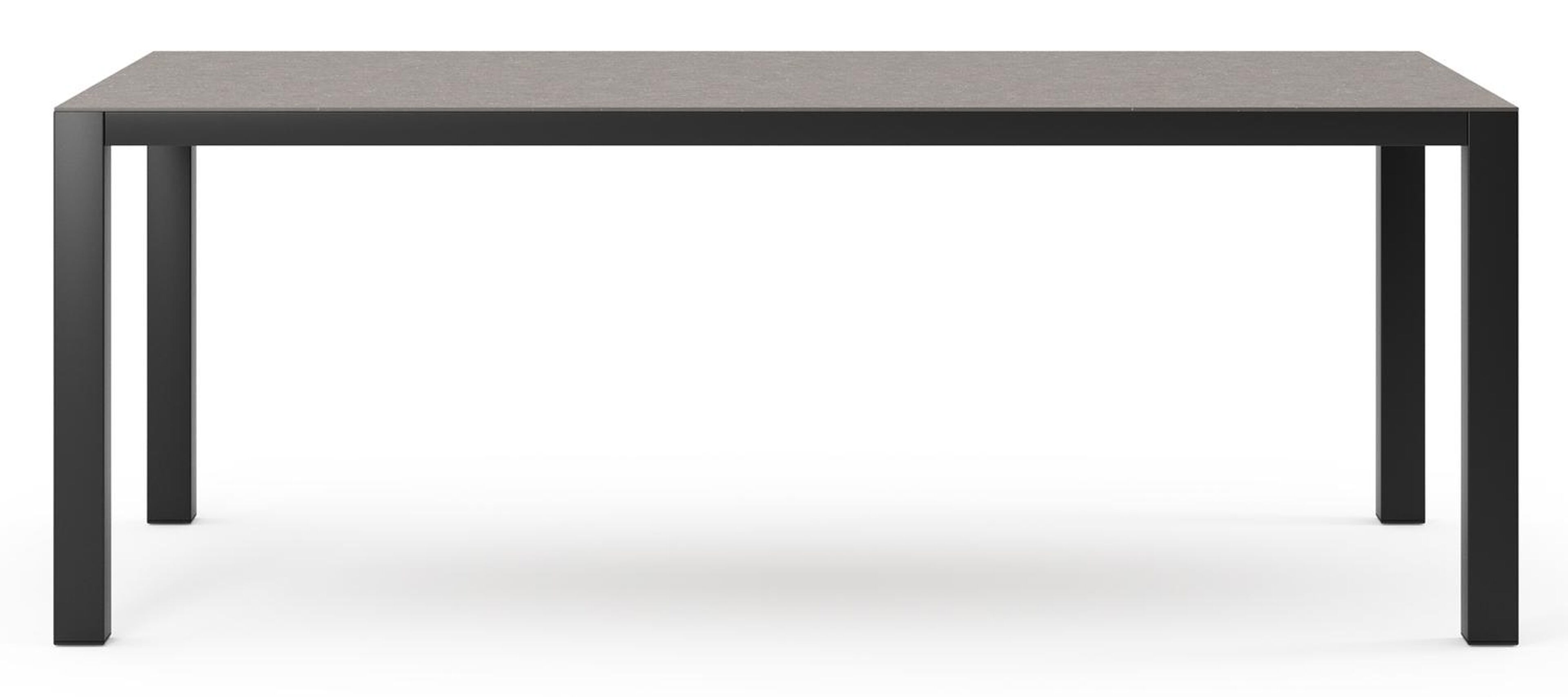 Como tuintafel rechthoekig in zwart aluminium en volkeramiek wulong - L 200 x B 100 x H 75 cm