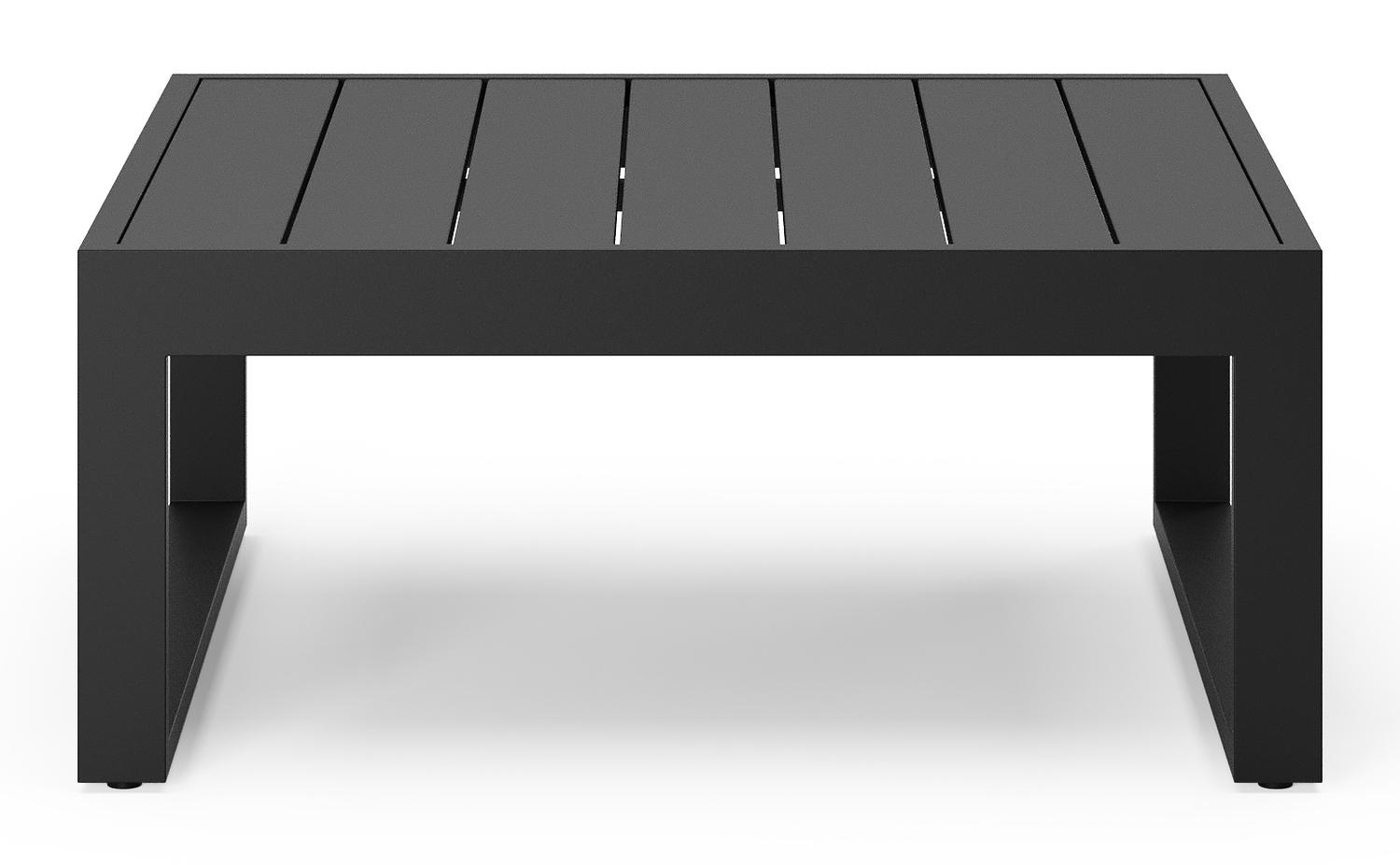Table basse Caldela en aluminium noir - Lg. 70 x Lrg. 70 x Haut. 31 cm