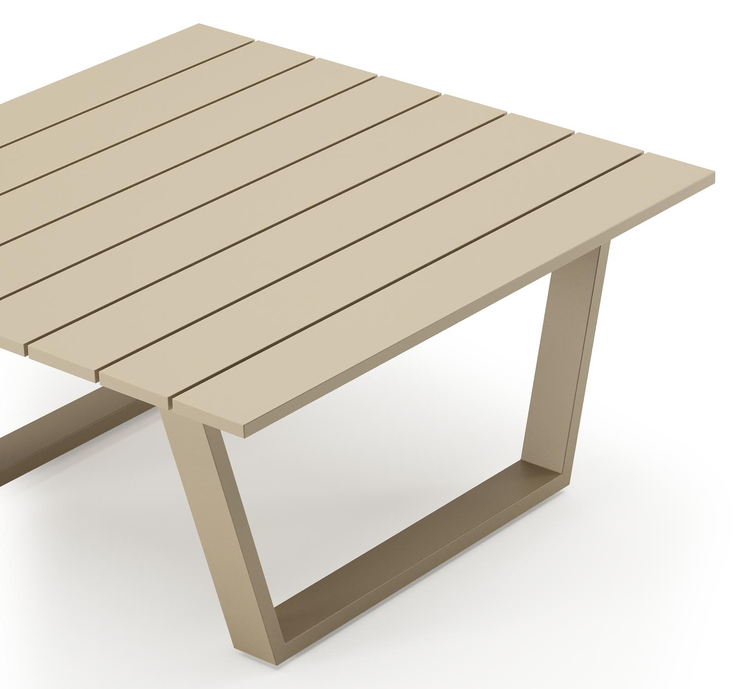 Alora loungetafel beige aluminium - L 77 x B 77 x H 36 cm