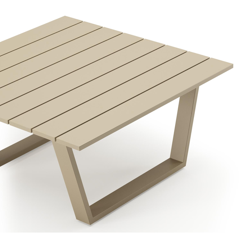 Alora loungetafel beige aluminium - L 77 x B 77 x H 36 cm