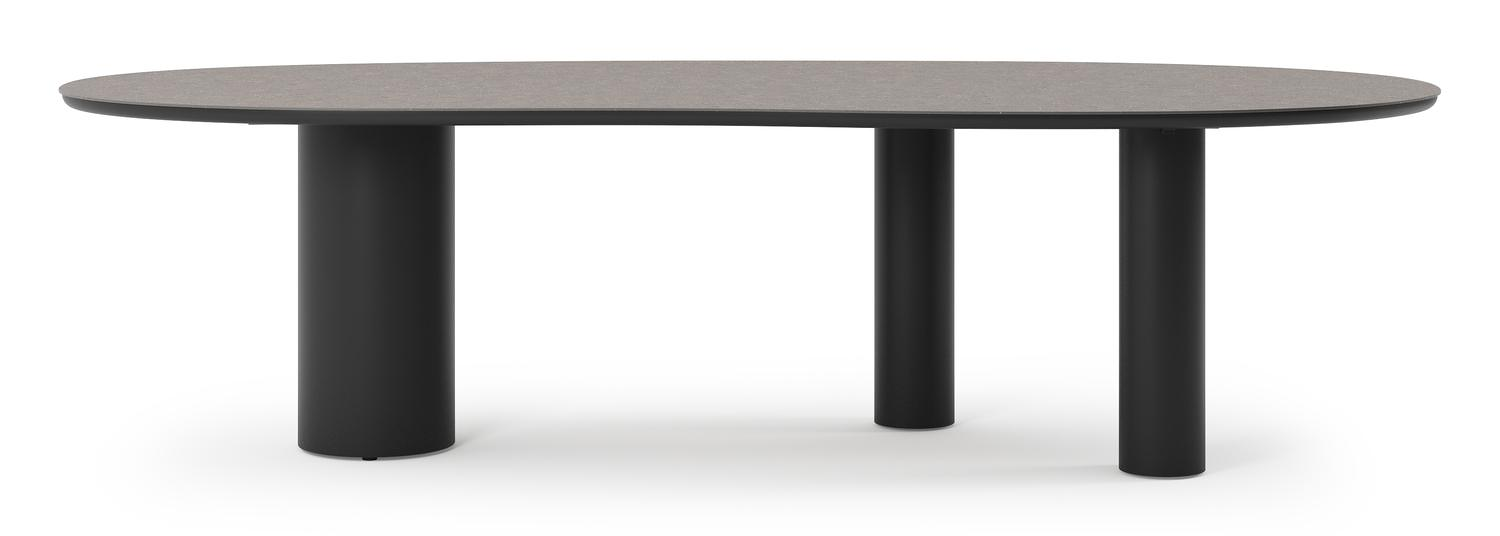 Table de jardin Organo organique en aluminium noir et céramique Wulong Lg. 280 x Lrg. 120 x Haut. 74 cm