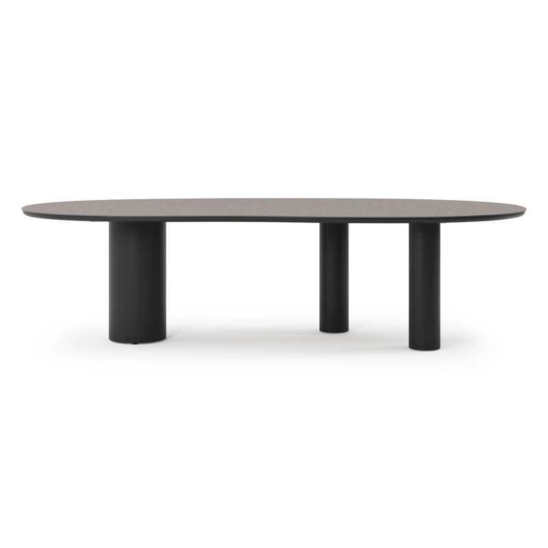 Table de jardin Organo organique en aluminium noir et céramique Wulong Lg. 280 x Lrg. 120 x Haut. 74 cm