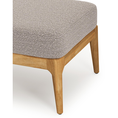 Pouf Orso en teck et coussins en all weather sunbrella® luxe Wander Granite