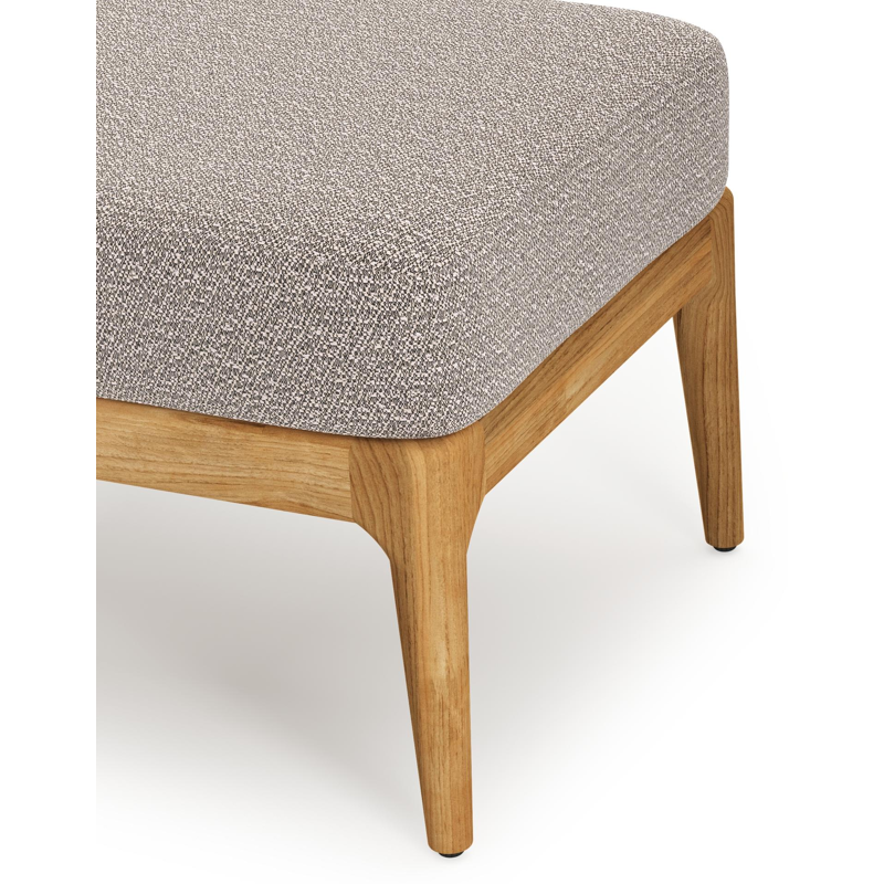 Pouf Orso en teck et coussins en all weather sunbrella® luxe Wander Granite