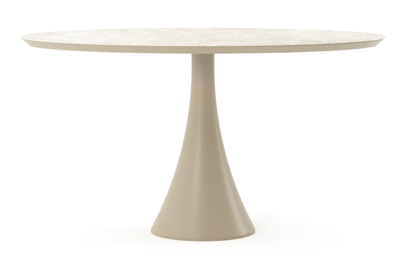 Fano tuintafel ovaal in beige aluminium en volkeramiek Rapolano - L 140 x B 80 x H 74.5 cm